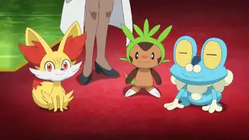 The Kalos region first partner Pokémon in Professor Sycamore's laboratory
