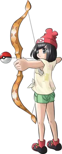 Moon with one of her Poké Ball arrows