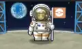 An astronaut face board