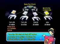 Gold, Silver, Crystal, and Yellow in the Transfer Pak being read by Pokémon Stadium 2.