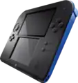 An Electric Blue/Black + Blue Nintendo 2DS