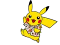 Pikachu wearing a Magikarp Batik shirt