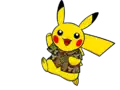 Pikachu wearing a Xatu Batik shirt