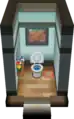 The bathroom in the player's house