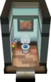 The bathroom in the player's house