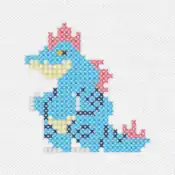 "The Feraligatr embroidery from the Pokémon Shirts clothing line."
