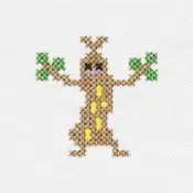 "The Sudowoodo embroidery from the Pokémon Shirts clothing line."