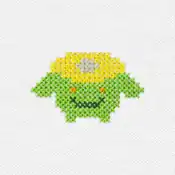 "The Skiploom embroidery from the Pokémon Shirts clothing line."