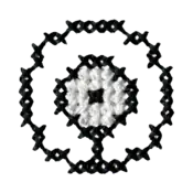 "The Unown O embroidery from the Pokémon Shirts clothing line."