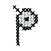 "The Unown P embroidery from the Pokémon Shirts clothing line."