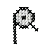 "The Unown R embroidery from the Pokémon Shirts clothing line."