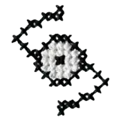 "The Unown S embroidery from the Pokémon Shirts clothing line."