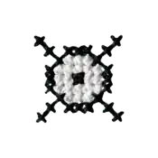 "The Unown X embroidery from the Pokémon Shirts clothing line."