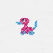 "The Porygon2 embroidery from the Pokémon Shirts clothing line."