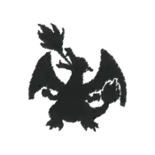 ""The silhouette Charizard embroidery from the Pokémon Shirts clothing line."