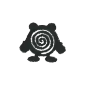 ""The silhouette Poliwhirl embroidery from the Pokémon Shirts clothing line."