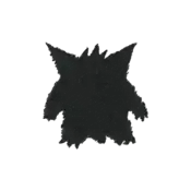 ""The silhouette Gengar embroidery from the Pokémon Shirts clothing line."