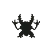 ""The silhouette Pinsir embroidery from the Pokémon Shirts clothing line."
