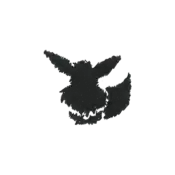 ""The silhouette Eevee embroidery from the Pokémon Shirts clothing line."