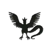""The silhouette Articuno embroidery from the Pokémon Shirts clothing line."