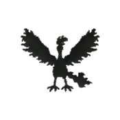 ""The silhouette Moltres embroidery from the Pokémon Shirts clothing line."