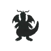 ""The silhouette Dragonite embroidery from the Pokémon Shirts clothing line."