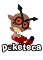 Pokéteca's old logo, featuring Hoothoot and a Pokédex