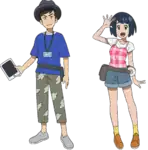 Artwork of Rinka and Kenichi from the announcement of their guest appearance