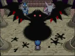 The Pokémon of myth at the Spear Pillar in Platinum