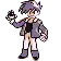 Blue with a black Poké Ball as his Champion sprite in Pokémon Red and Blue