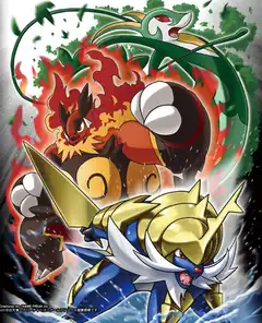 Artwork featuring Samurott holding its seamitar