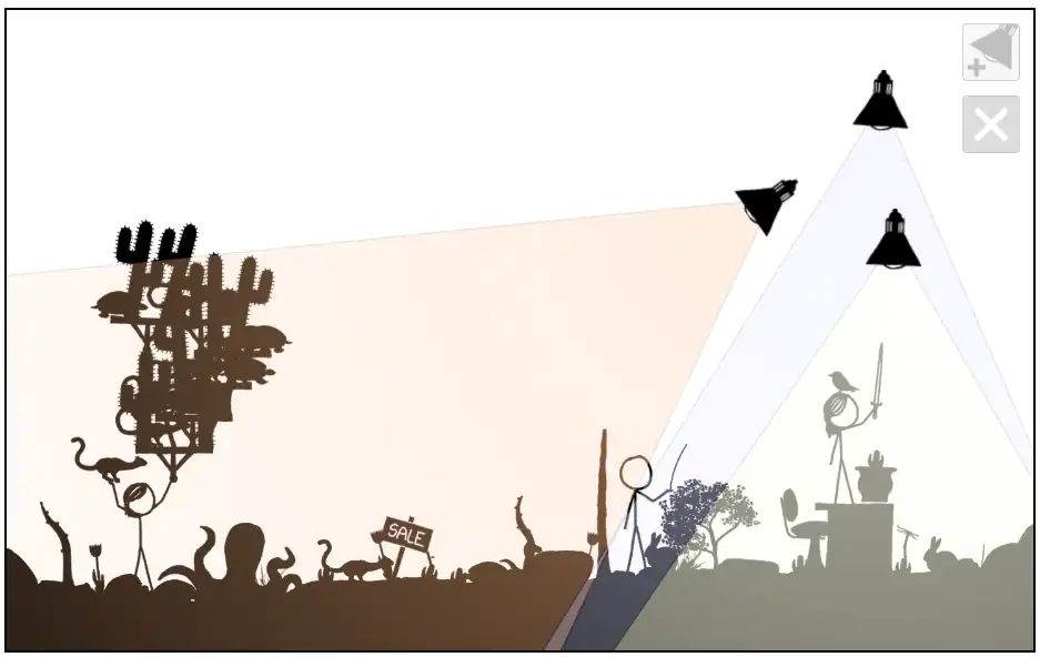 1663 garden Megan with lots of stuff on platforms.png