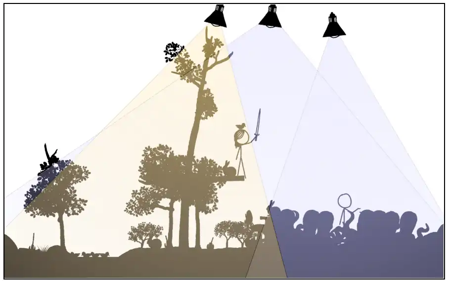 1663 garden Megan with sword, trees octopuses with Cueball bunny ducklings.png