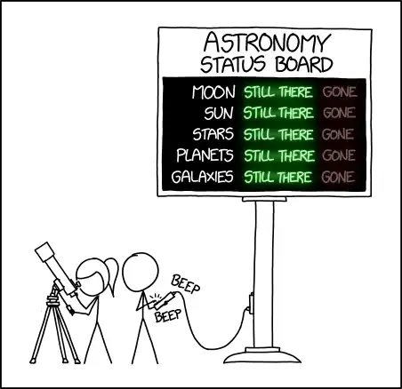 Junior astronomers hate getting put on board update duty, but someone's gotta make sure that stuff is still up there.