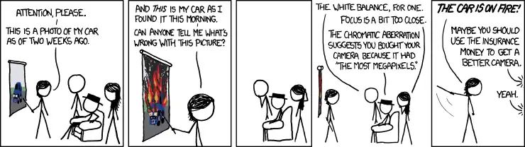 Or if you replace your car, we'll be happy to set it on fire again so you can take another crack at getting that shot.
