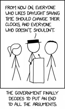 I average out the spring and fall changes and just set my clocks 39 minutes ahead year-round.