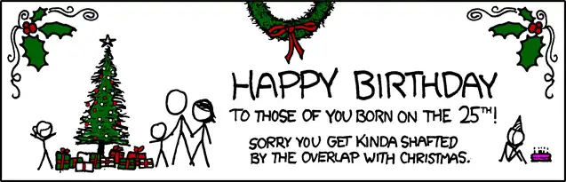 If you're turning 27 and were born in the Northeast, maybe you were conceived in the April blizzard of 1982. Imagine: snowed in, candles, massage oil, your mom sporting nothing but her early 80's haircut and a smile... aren't you glad you read the title-text?