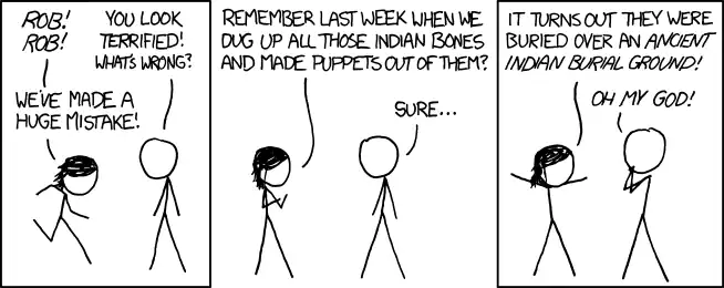 It gets worse! You know that wizened old monk with the gypsy wife whose voodoo shop we smash up every day after school?