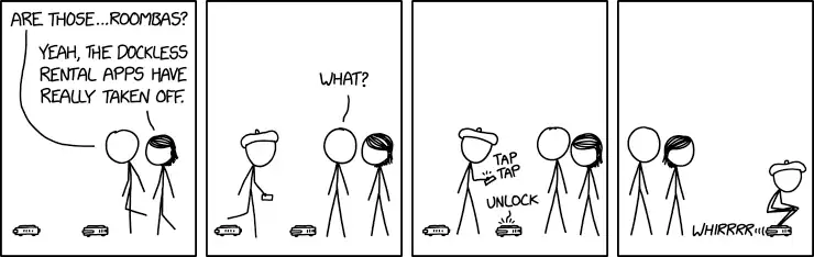 The company started out exploiting a loophole in the law banning scooters. The city was mad at first, but then they noticed how much they were saving on street cleaning.