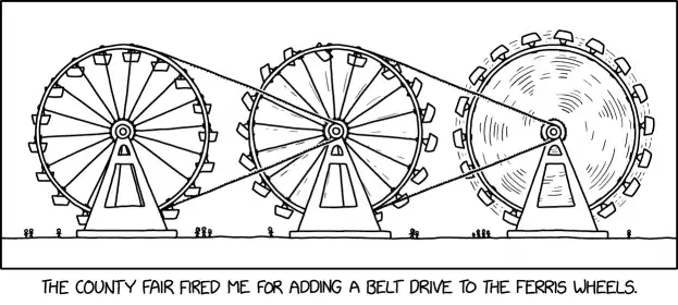 They left the belt drive in place but switched which wheel was powered, so people could choose between a regular ride, a long ride, and a REALLY long ride.