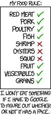 I won't eat invertebrates, because I can fight a skeleton, but I have no idea what kind of spooky warrior a squid leaves behind.