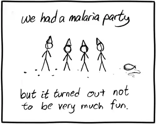 The malaria party was David's idea.Caption on LiveJournal: Current Mood: Credit to David for this one
