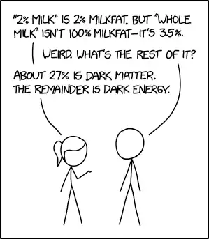 "So what's dark energy?" "Cosmologists and the FDA are both trying very hard to find out."