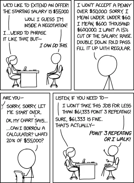 "We can do 0.33 or 0.34, but our payroll software doesn't allow us to--" "NO DEAL."