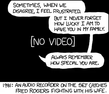 Mr. Rogers projected an air of genuine, unwavering, almost saintly pure-hearted decency. But when you look deeper, at the person behind the image... that's exactly what you find there, too. He's exactly what he appears to be.