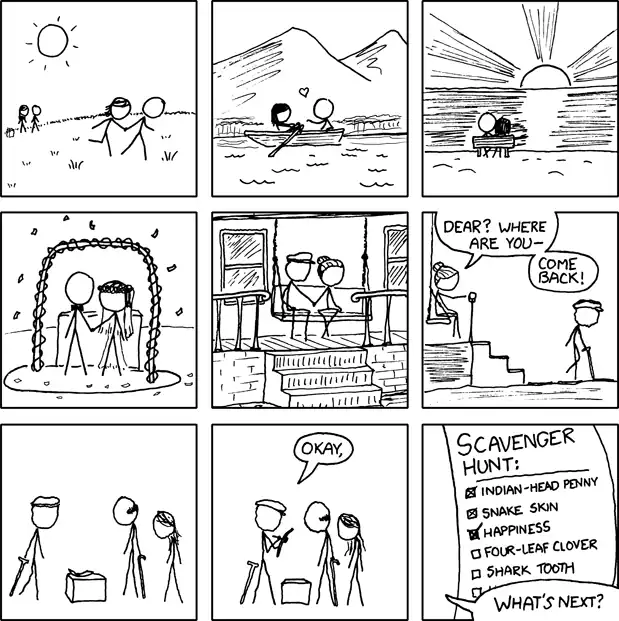 This scavenger hunt is getting boring. Let's go work on the treehouse!