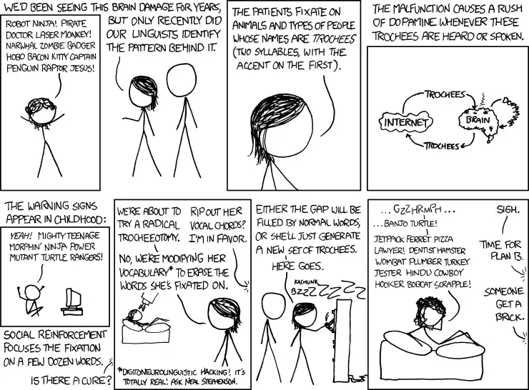 If you Huffman-coded all the 'random' things everyone on the internet has said over the years, you'd wind up with, like, 30 or 40 bytes *tops*.