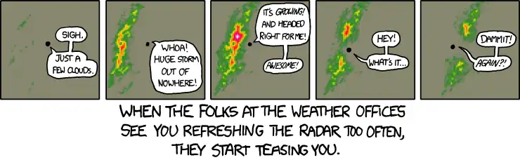 Ever notice how there aren't as many thunderstorms now as there were when you were a kid? Much like 'the shuffle on my MP3 player has a bias', this is occasionally true but universally believed. Brains are so interesting!
