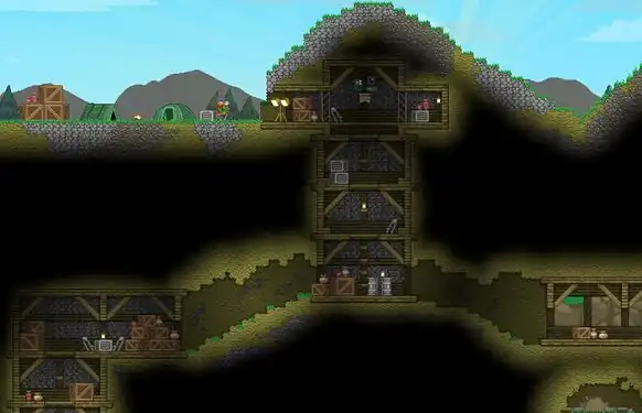 Mine (vanilla dungeon), has many crates with resources.