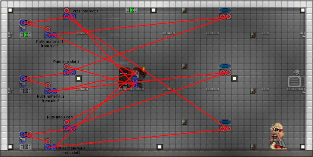 Presence of material in buffers trigger switching of prototypes.